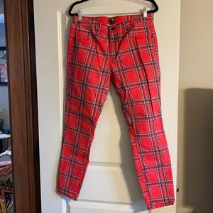 NWOT RED PLAID PANTS